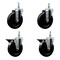 Service Caster 5 Inch Hard Rubber 12 MM Threaded Stem Caster Set 2 Brakes SCC SCC-TS20S514-HRS-M1215-2-PLB-2 - alternate 1